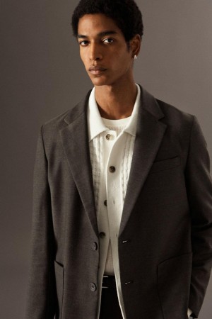 Blazer Barbati COS Lână-flannel - Regular Maro Inchis | FGMKI-2873