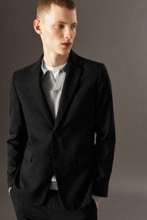 Blazer Barbati COS Lână-hopsack - Slim Negrii | SUQON-2716