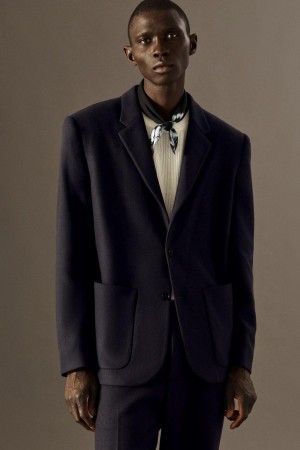 Blazer Barbati COS Single-breasted Lână-jersey - Relaxed Bleumarin | SIHJB-0374