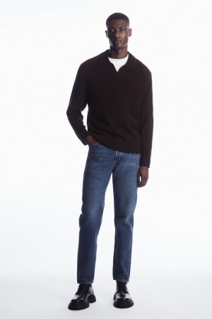 Blugi Barbati COS Pillar - Tapered Albastri Inchis | KVQSE-8254