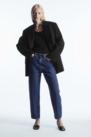 Blugi Dama COS Arch - Tapered Albastri Inchis | BPANH-0236