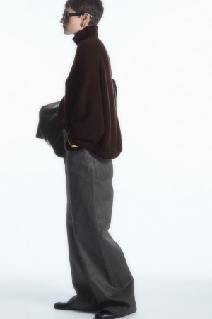 Blugi Dama COS Volume Coated-denim - Largi Negrii | KVRQP-3957