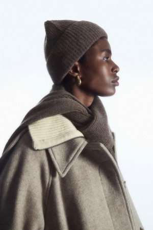 Caciula Dama COS Cashmere-blend Maro Inchis | QCWPV-6275
