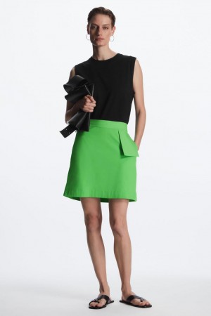Fusta Dama COS Jersey Mini Verzi Deschis | ZQOEX-2765