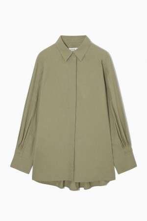 Fusta Dama COS Plisat Poplin Kaki | HARDU-7263