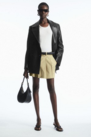 Fusta Dama COS Tailored Plisat Mini Bej | OYXVW-9180