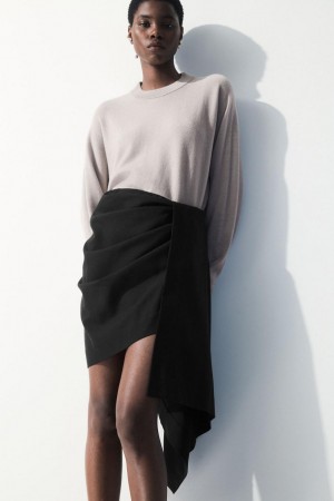 Fusta Dama COS The Asymmetric Draped Mini Negrii | WMXHU-2431