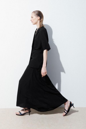 Fusta Dama COS The Flared Silk Negrii | HAUGW-7231