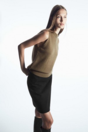 Fusta Dama COS Twill Mini Negrii | KUDMZ-6038