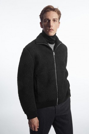 Geaca Barbati COS Funnel-neck Teddy Negrii | UGKQV-6275