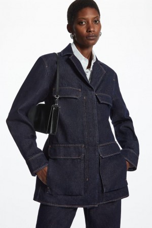 Geaca Dama COS Utility-style Denim Indigo | SJTHC-0267