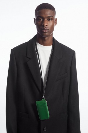 Geanta Barbati COS Piele Zipped Cardholder Verzi | UMJSH-8751