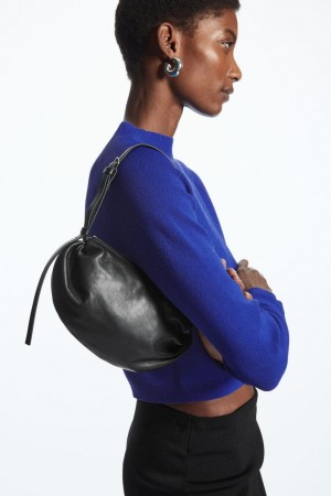 Geanta Dama COS Gathered Shoulder - Piele Negrii | GWLPJ-1348