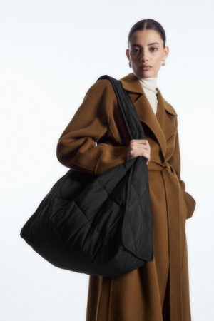 Geanta Dama COS Oversized Diamond-quilted Negrii | RZKQM-9136