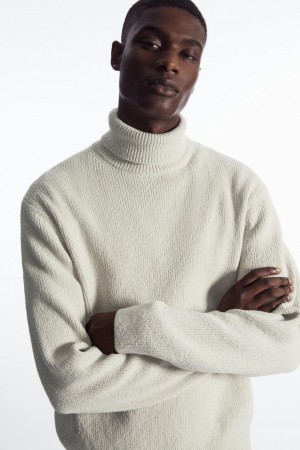 Jumpers Barbati COS Bouclé-knit Roll-neck Gri | TFBWS-4912