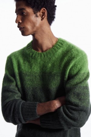 Jumpers Barbati COS Colour-block Mohair-blend Verzi | LZRFQ-5821
