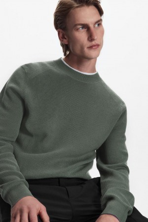 Jumpers Barbati COS Cu Nervuri-knit Verzi Inchis | XFOHR-3567