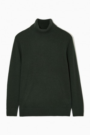 Jumpers Barbati COS Lână-cashmere Turtleneck Verzi Inchis | RDKVF-2075