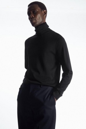 Jumpers Barbati COS Merino Lână Turtleneck Negrii | NZGJQ-4573