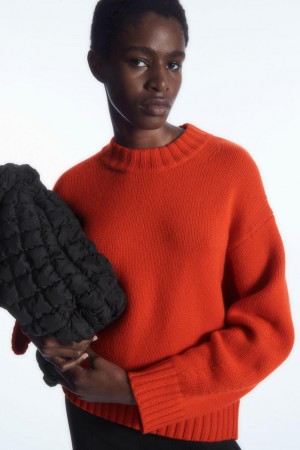 Jumpers Dama COS Grosolan Pure Cashmere Crew-neck Portocalii Deschis | GAXHV-6489