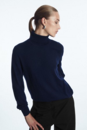 Jumpers Dama COS Merino Lână Roll-neck Bleumarin | OJIMK-1023