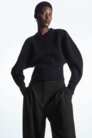 Jumpers Dama COS Power-shoulder Waisted Bleumarin | JMGDL-8275
