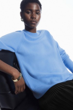 Jumpers Dama COS Pure Cashmere Albastri Deschis | GYJBZ-8230