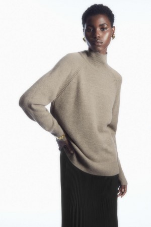 Jumpers Dama COS Pure Cashmere Turtleneck Bej | KPBMZ-4927
