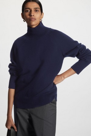Jumpers Dama COS Pure Cashmere Turtleneck Bleumarin | LBSCK-4721