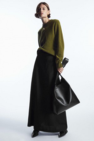 Jumpers Dama COS Pure Cashmere Verzi | RSGBW-9745