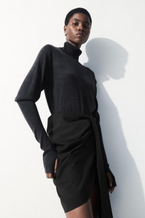 Jumpers Dama COS The Lână Roll-neck Gri Inchis | VQEAU-8056