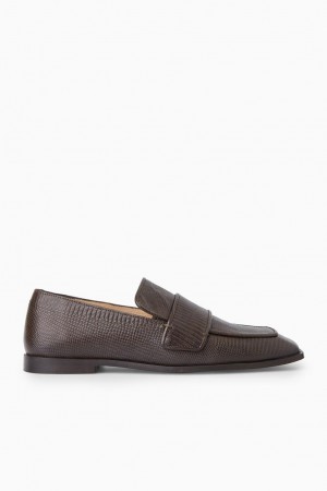Mocasini Dama COS Square-toe Piele Maro | CDUTR-1895