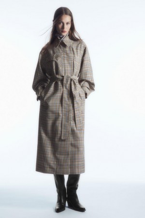 Palton Dama COS Checked Utility Trench Colorati | TWFDM-9508
