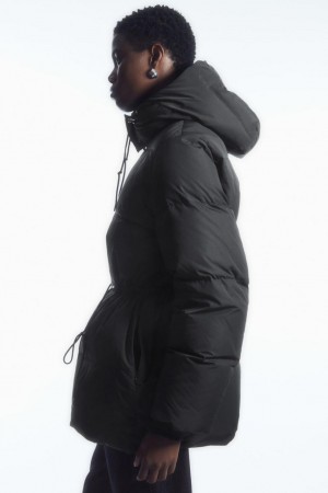 Palton Dama COS Drawstring-waist Puffer Negrii | CMNAS-2594