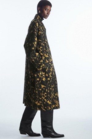 Palton Dama COS Oversized Tortoiseshell-print Maro | GQFSZ-4835