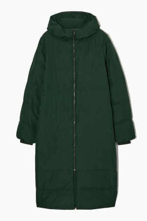 Palton Dama COS Recycled-down Puffer Verzi Inchis | VXCYU-9326