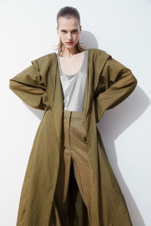 Palton Dama COS The Cu Glugă Trench Bej Inchis | VBUDK-1574