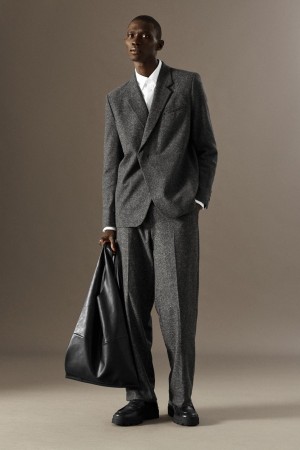 Pantaloni Barbati COS Brushed-wool - Drept Gri | KWEUV-9025