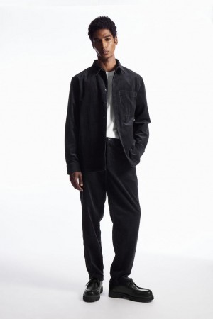 Pantaloni Barbati COS Drept-leg Corduroy Chinos Bleumarin | UOWRI-8543
