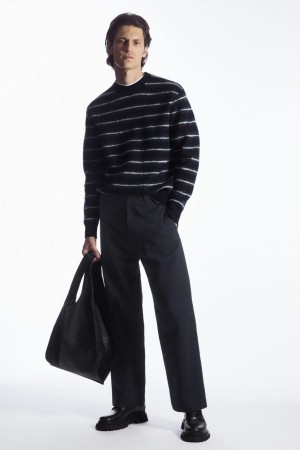 Pantaloni Barbati COS Drept-leg Relaxed Utility Bleumarin | FBTJQ-2019