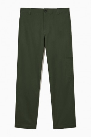 Pantaloni Barbati COS Drept-leg Utility Kaki Inchis | FVLSB-7058