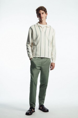 Pantaloni Barbati COS Elasticated Tapered Twill Verzi | BNJMK-8291