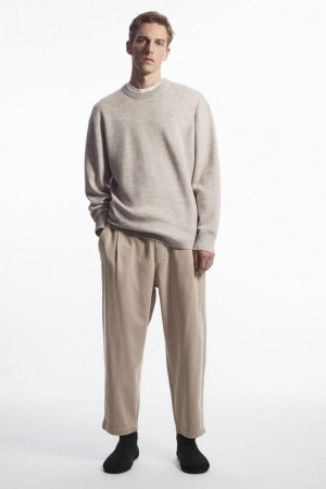 Pantaloni Barbati COS Elasticated Twill Gri | NFIRP-7496