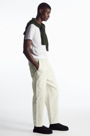 Pantaloni Barbati COS Elasticated Twill Albi | GTRPF-1069