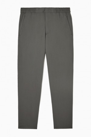 Pantaloni Barbati COS Regular-fit Tapered Lână Gri Inchis | UBDXR-2815