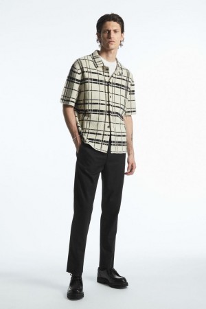 Pantaloni Barbati COS Regular-fit Tapered Negrii | YDQMX-6538