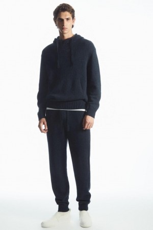 Pantaloni Barbati COS Relaxed-fit Pure Cashmere Bleumarin | YGQTZ-7289