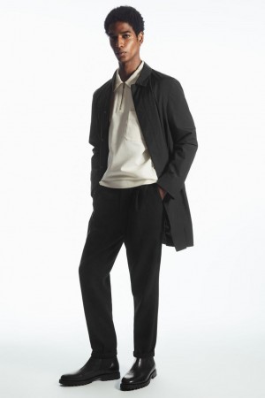 Pantaloni Barbati COS Tapered Lână Chinos Negrii | KAIDF-5928