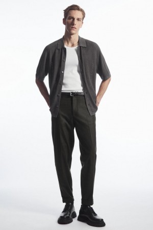 Pantaloni Barbati COS Tapered Lână Verzi Inchis | NHKZC-8403