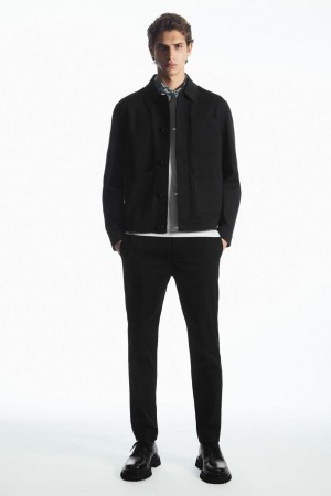 Pantaloni Barbati COS Tapered Twill Chinos Negrii | BWSRE-0871